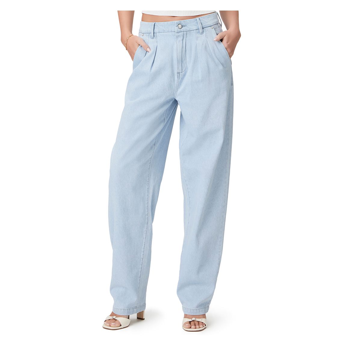 Light Blue Pleated Bella Tapered Jean main product photo