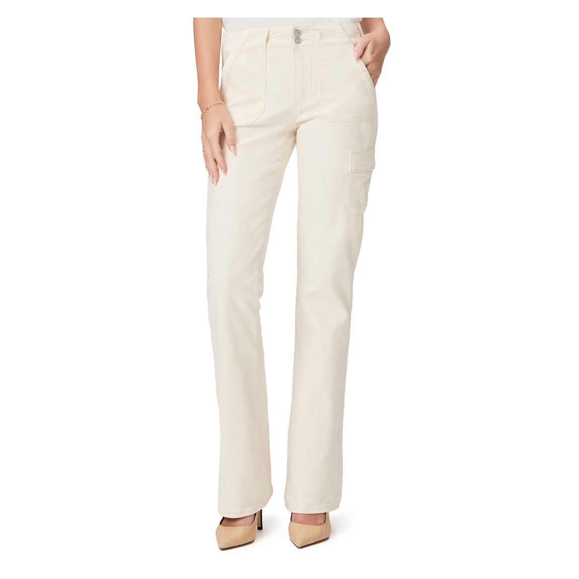 Cream Sloane Bootcut Cargo Jean main product photo