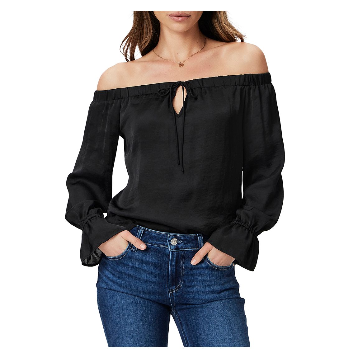 Black Ayanna Bardot Blouse main product photo