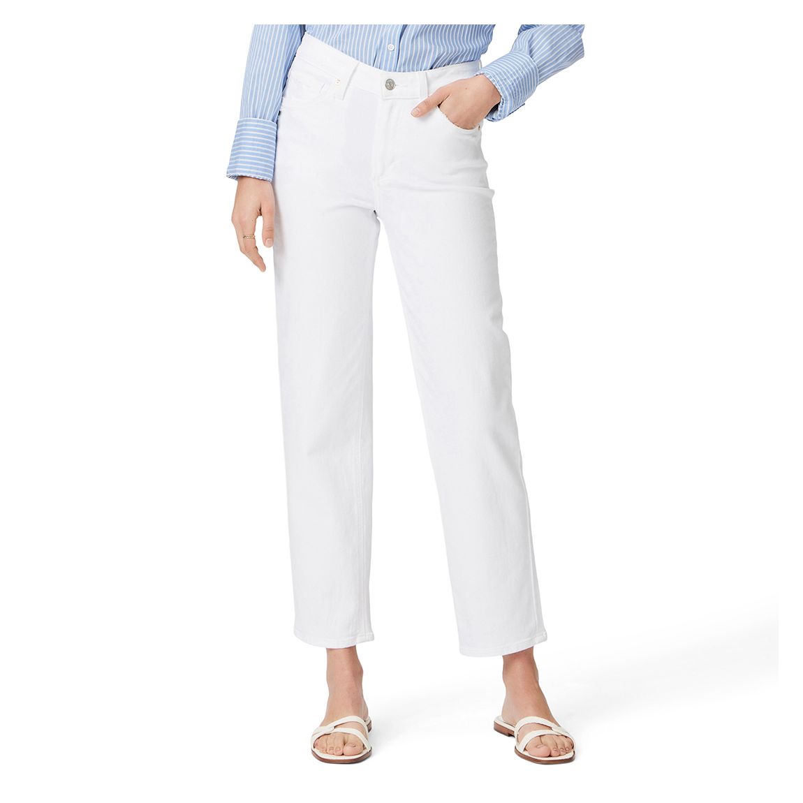 White Sarah Straight Ankle Jean main product photo