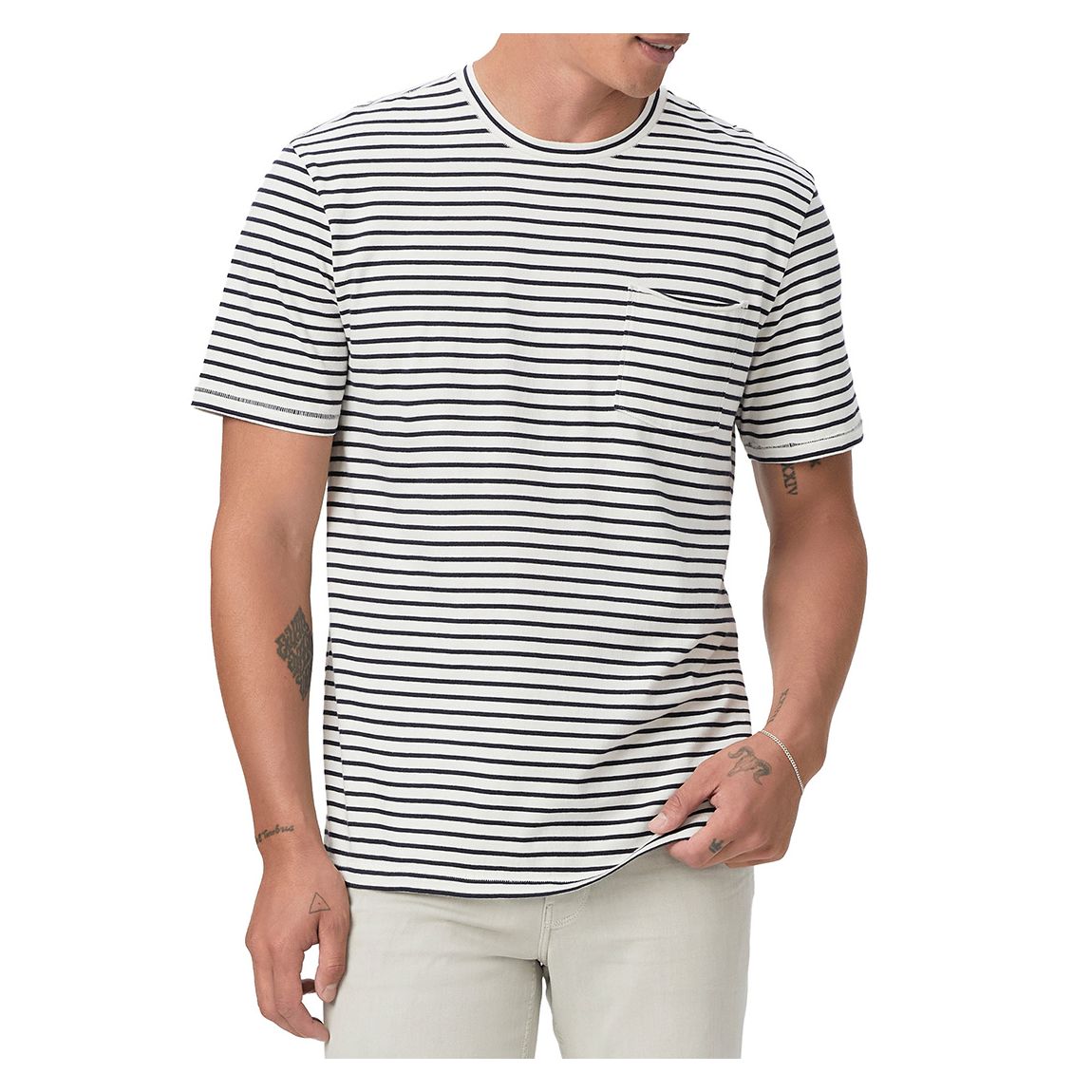 Black/White Stripe Ramirez Cotton T-Shirt main product photo