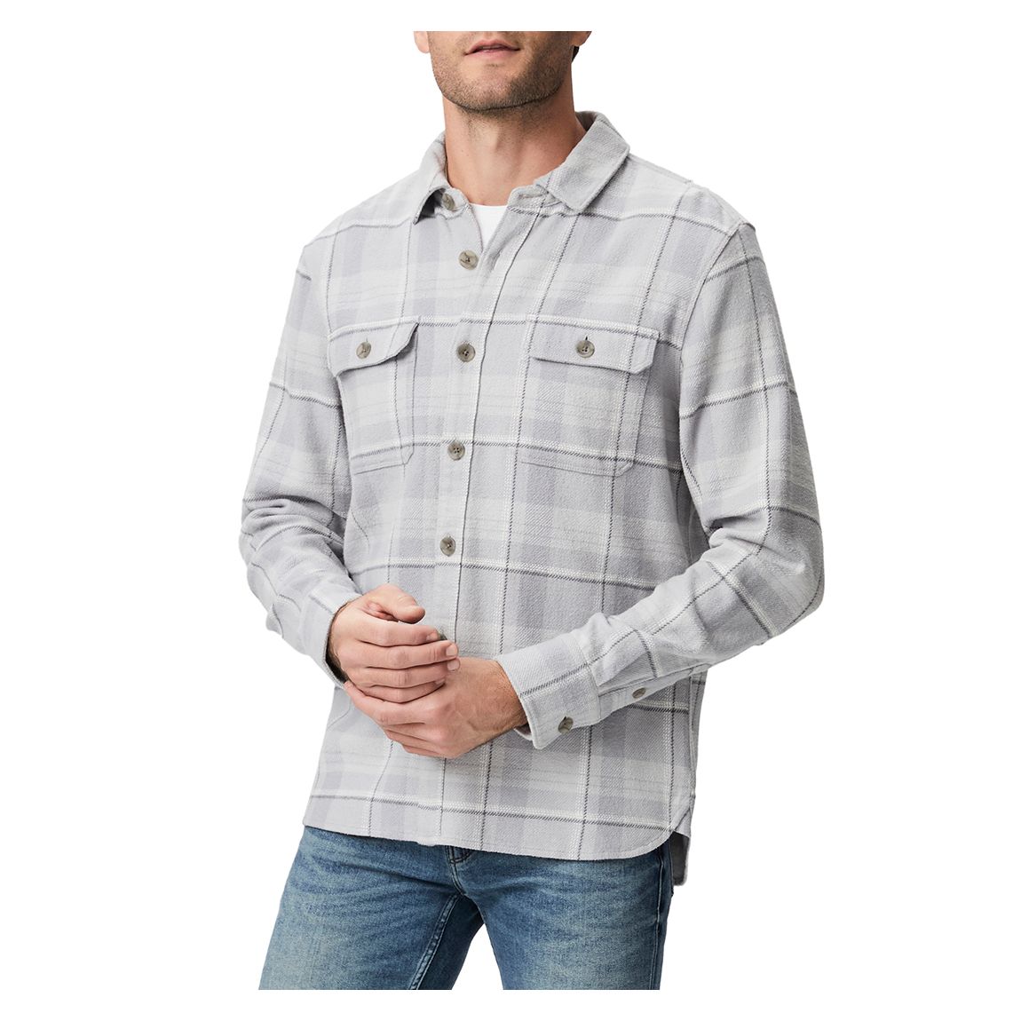 Grey Check Wilbur Cotton Overshirt main product photo