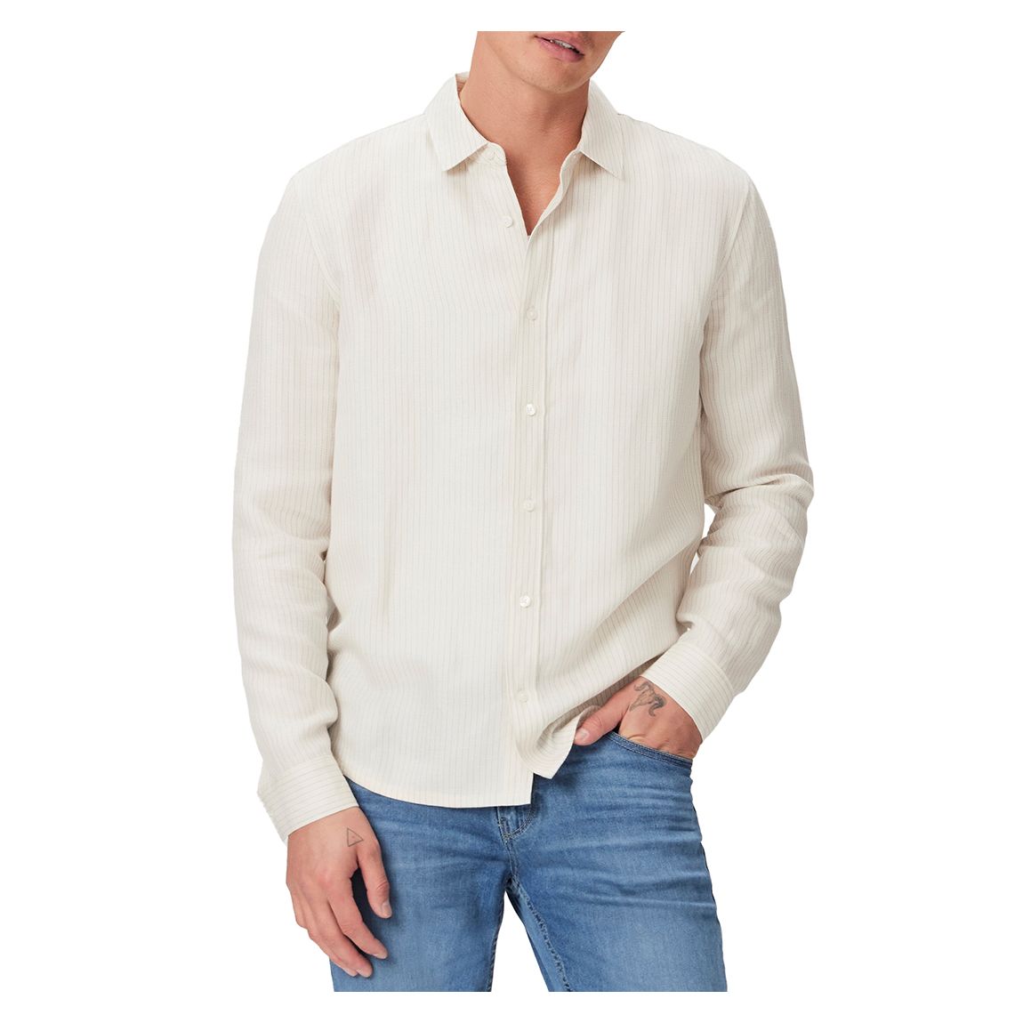 Cream Stripe Linen Peters Shirt main product photo