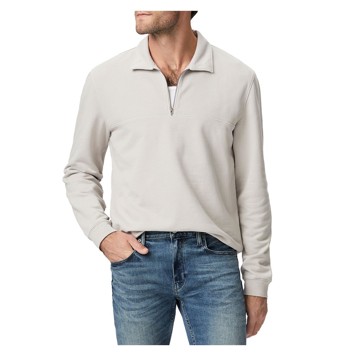 Grey Davion 1/4 Zip Cotton Jumper main product photo