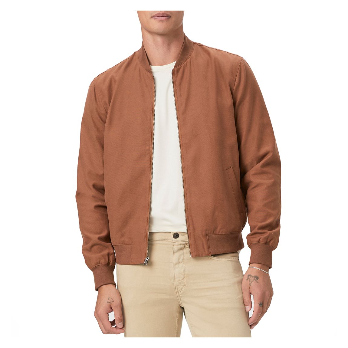 Brown Barker Zip Bomber Jacket main product photo