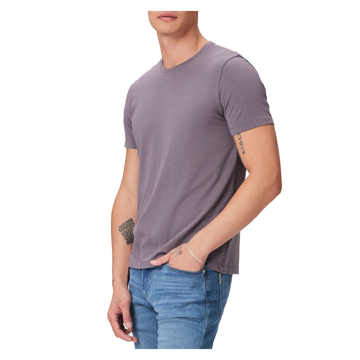 Grey Cash Crew Neck Cotton Blend T-Shirt main product photo