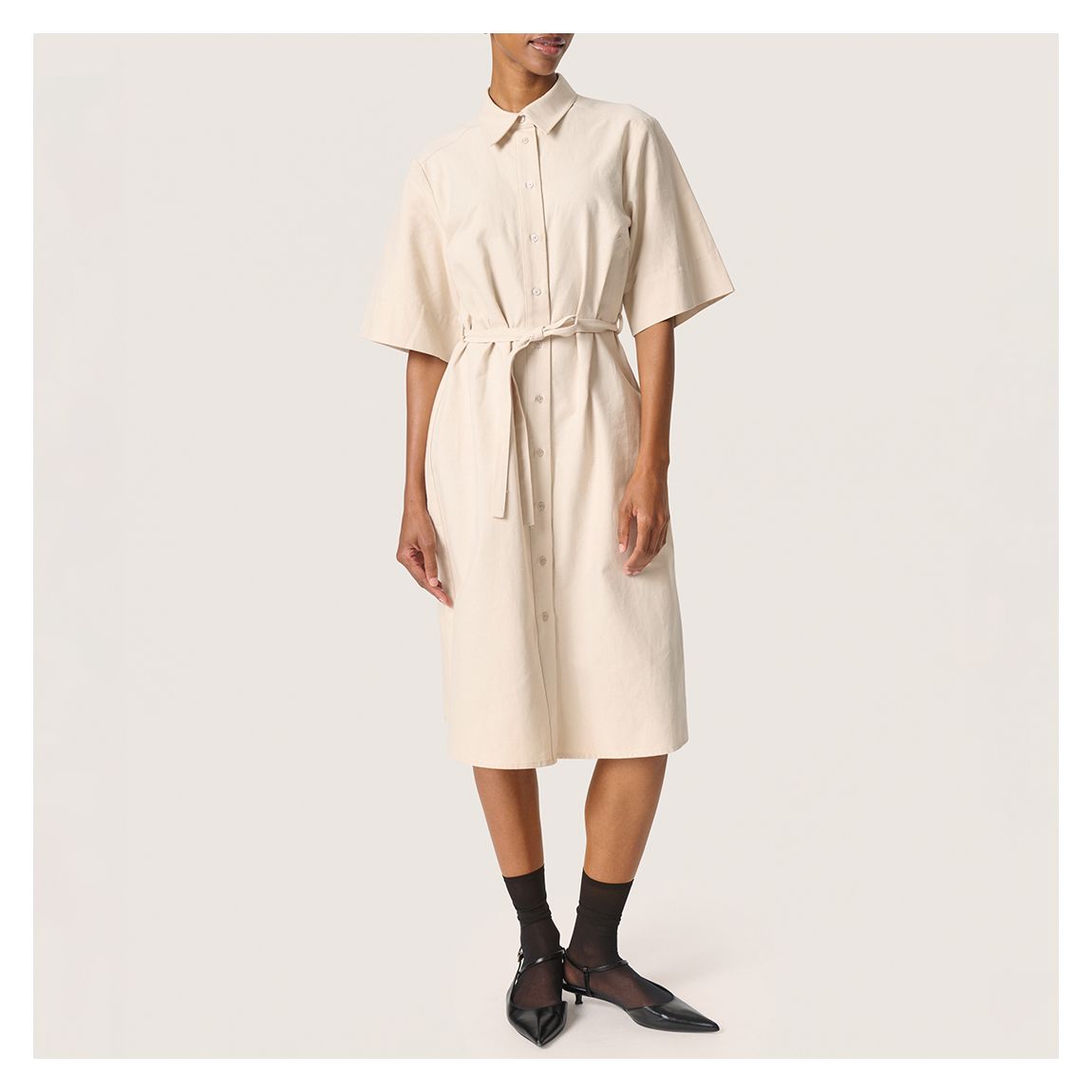 Neutral SL Linnena Cotton Blend Dress main product photo