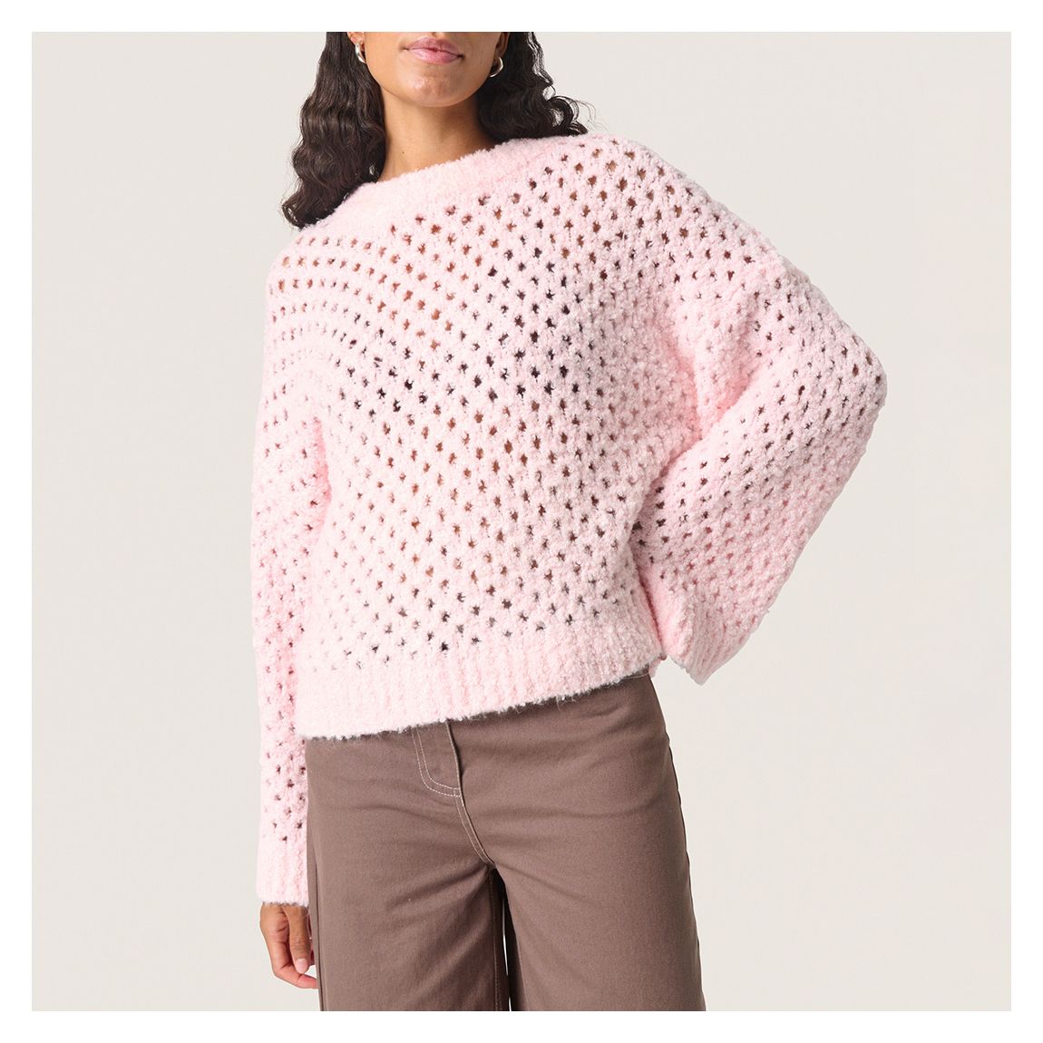 Ribbed Pink Wool Blend SL Babbette Pullover main product photo