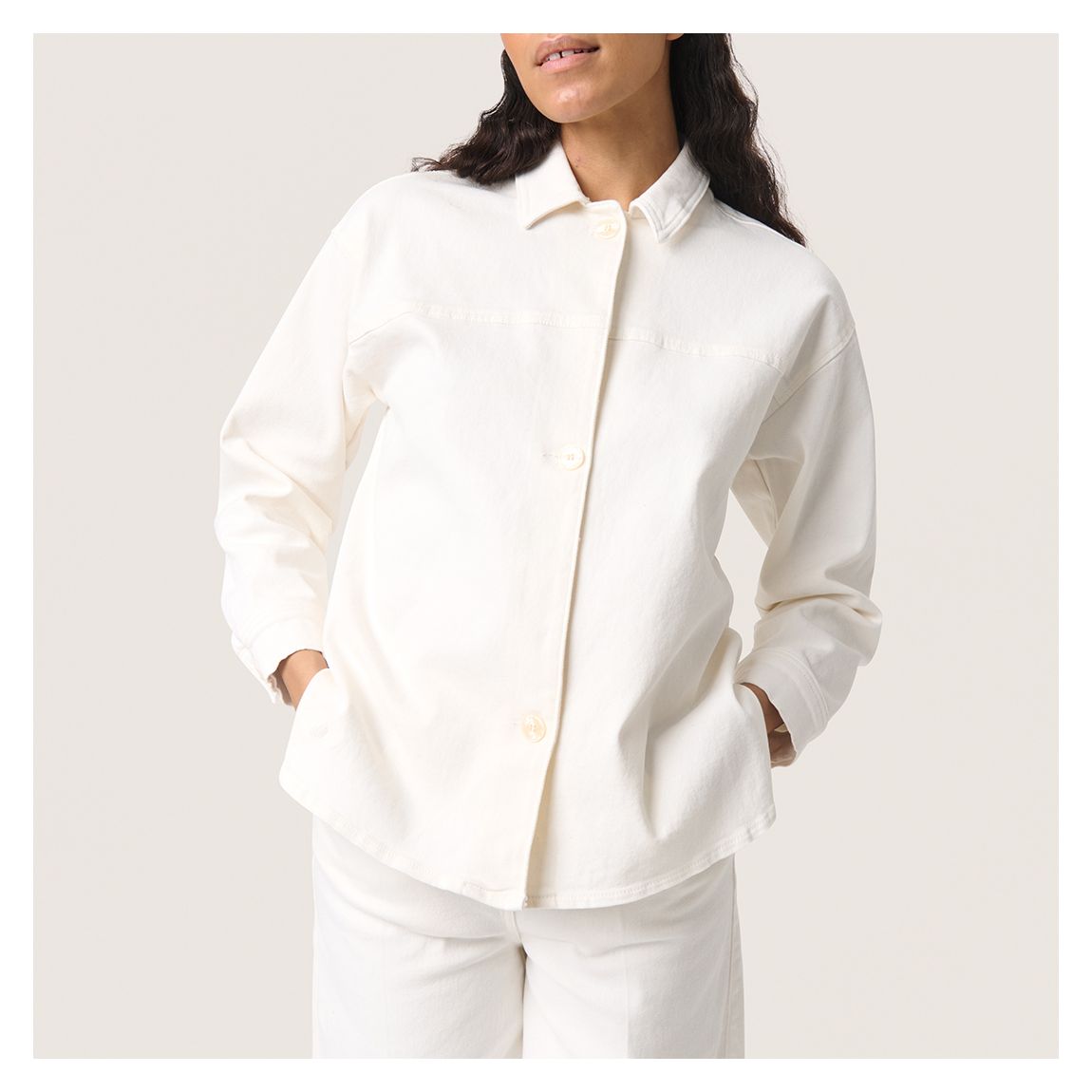 White SL Selino Cotton Blend Shirt main product photo