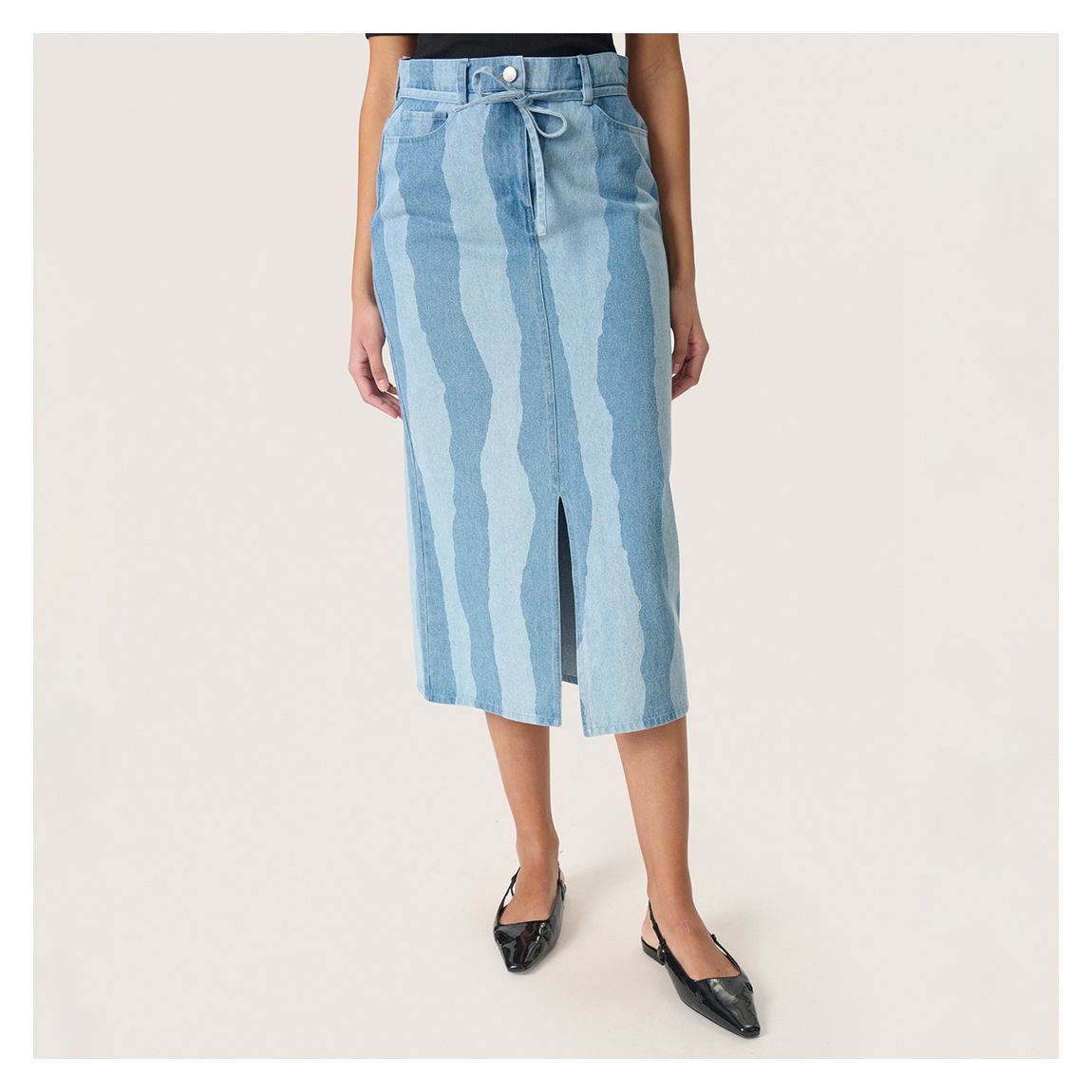 Striped Blue SL Maisa Cotton Skirt main product photo