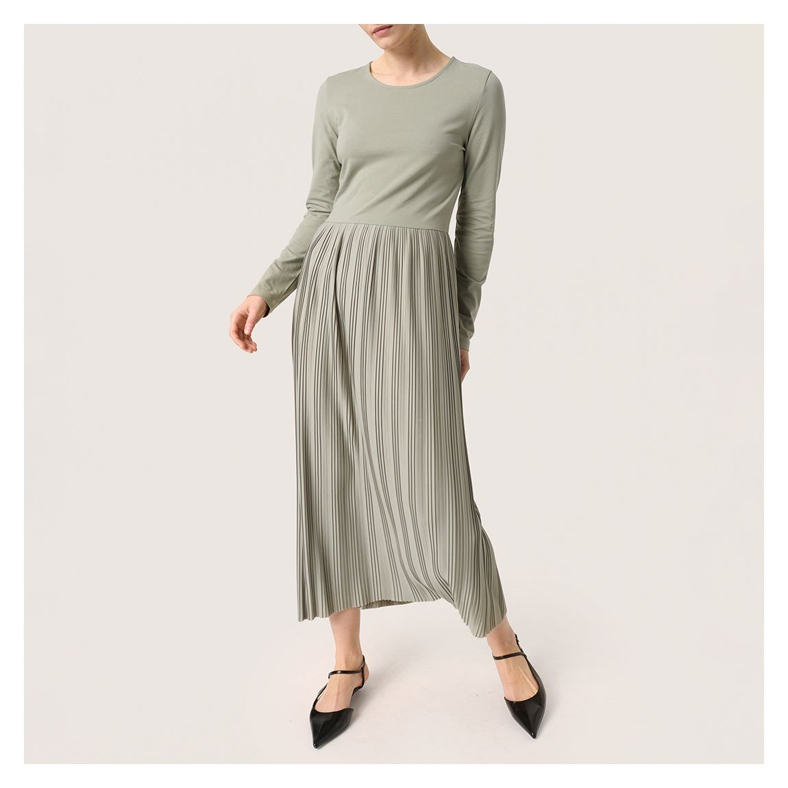 Grey Simone Cotton Blend Plisse Dress main product photo