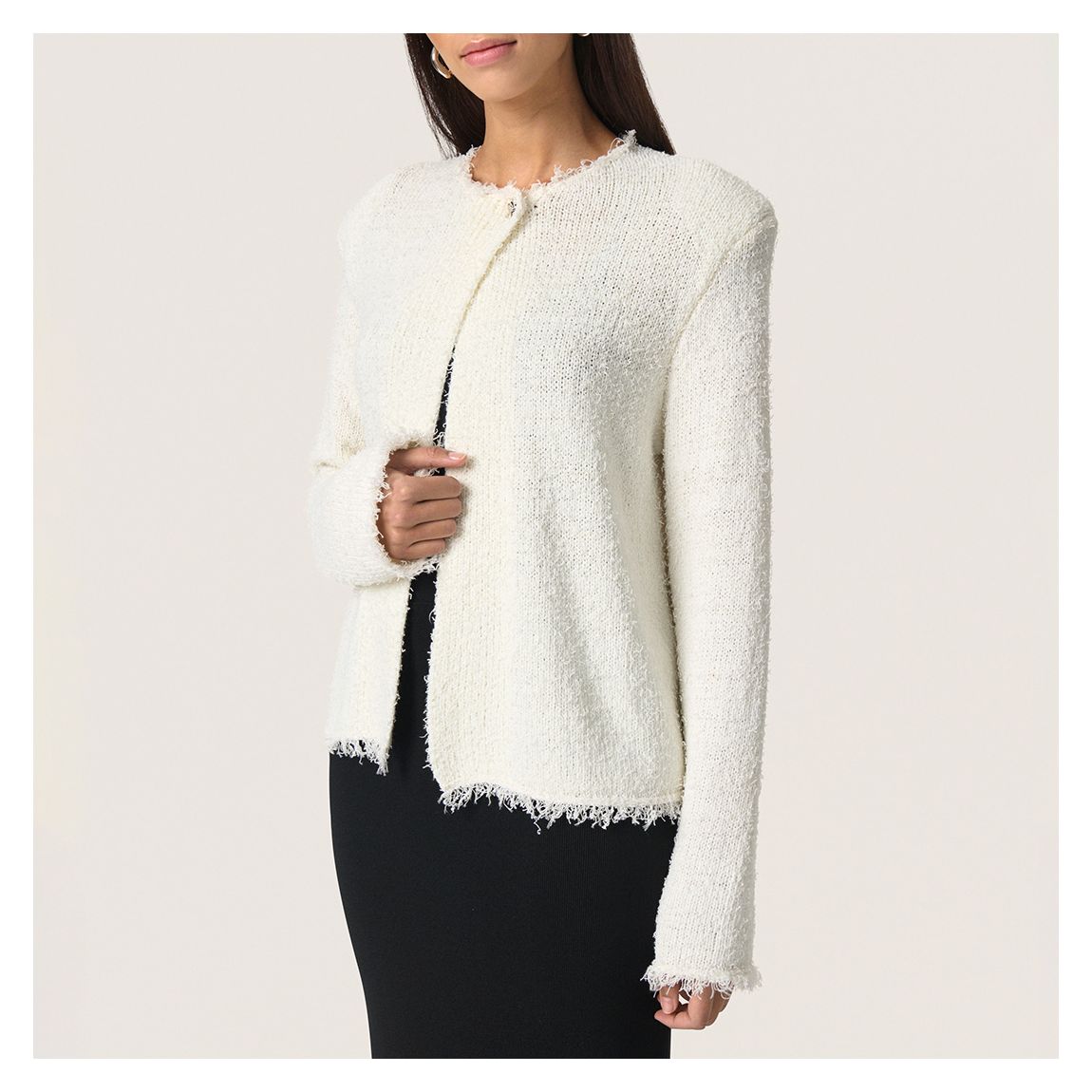 White SL Alika Cotton Blend Cardigan main product photo
