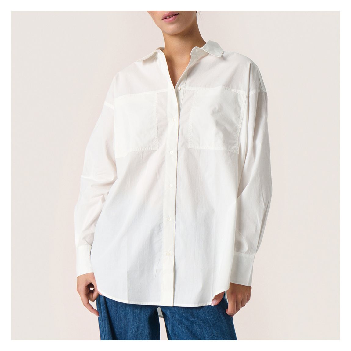White SL Calico Cotton Shirt main product photo