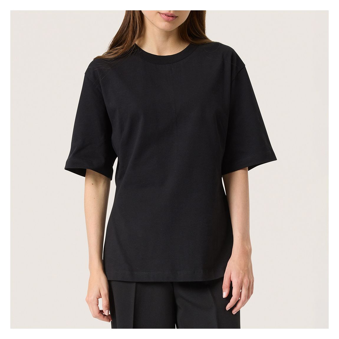Black Coreen Cotton T-Shirt main product photo