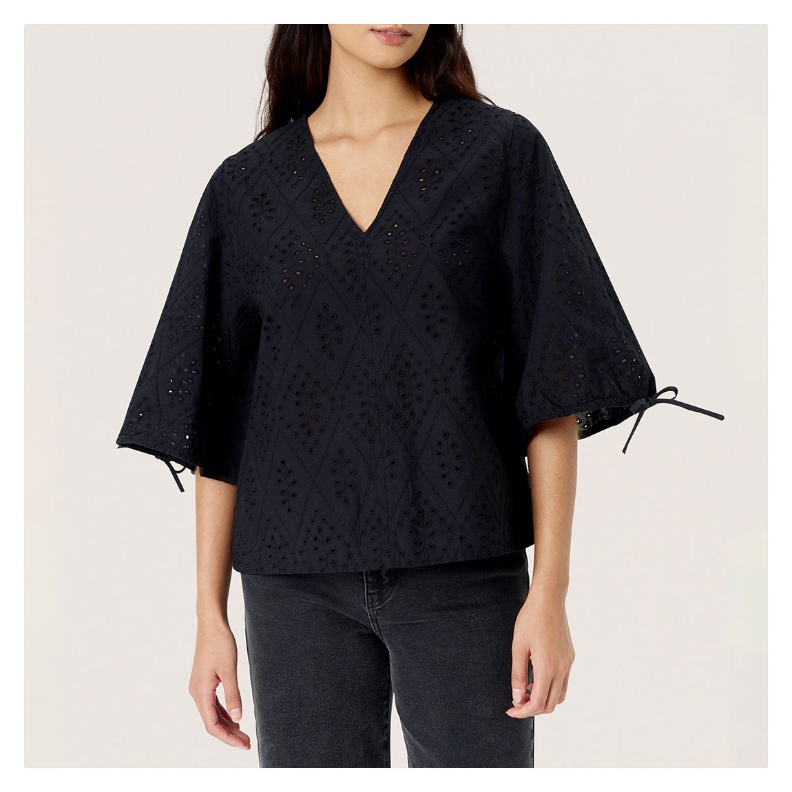 Black SL Joella Cotton Blouse main product photo