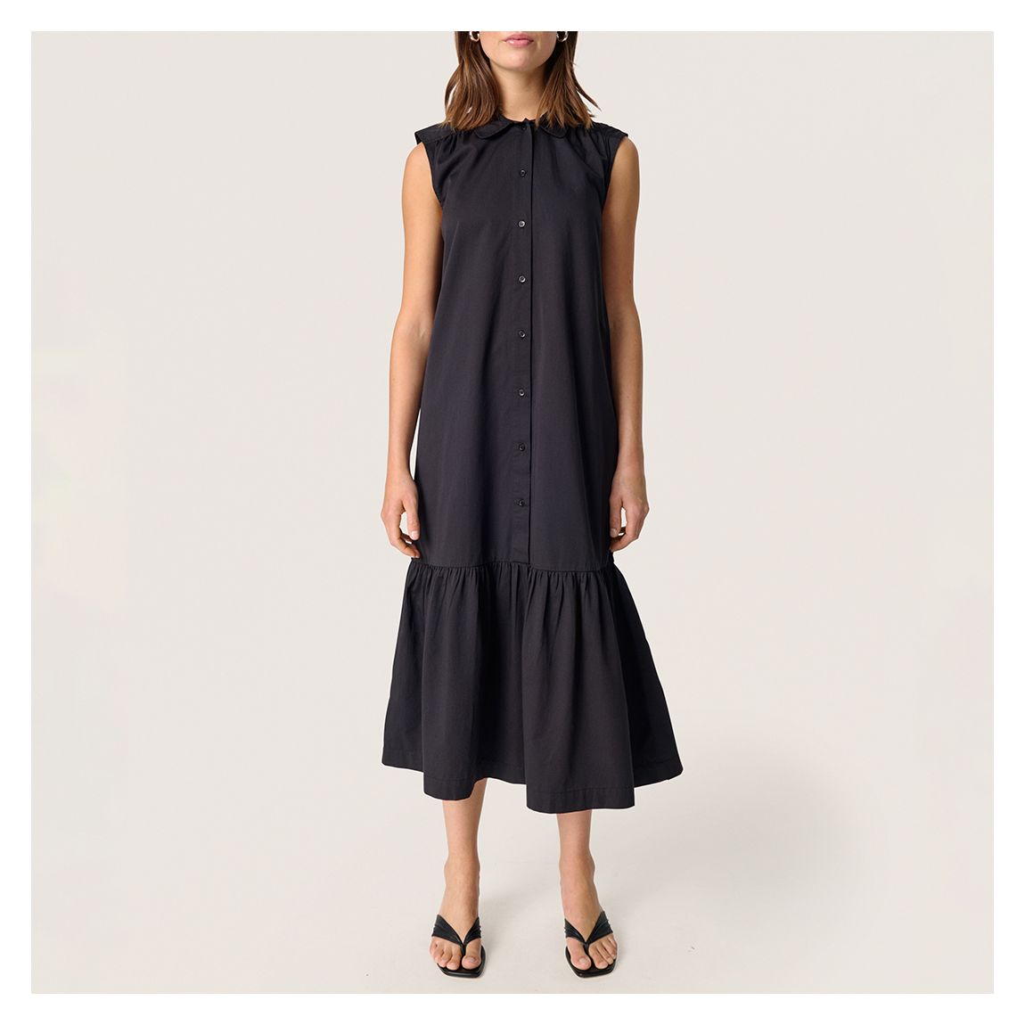 Black SL Bamone Cotton Shirt Dress main product photo
