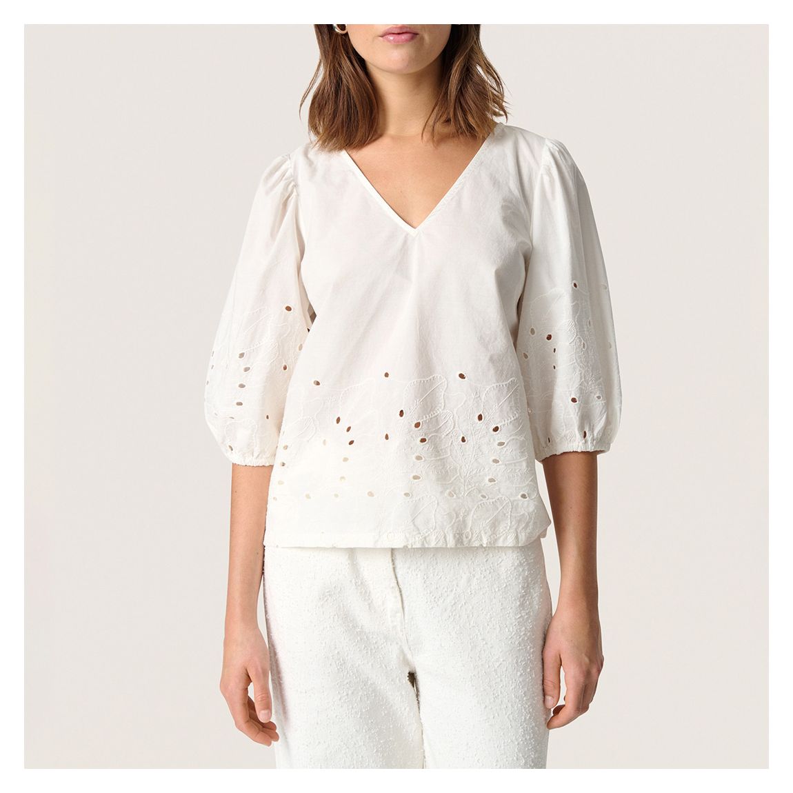 White SL Manja Cotton Blouse main product photo