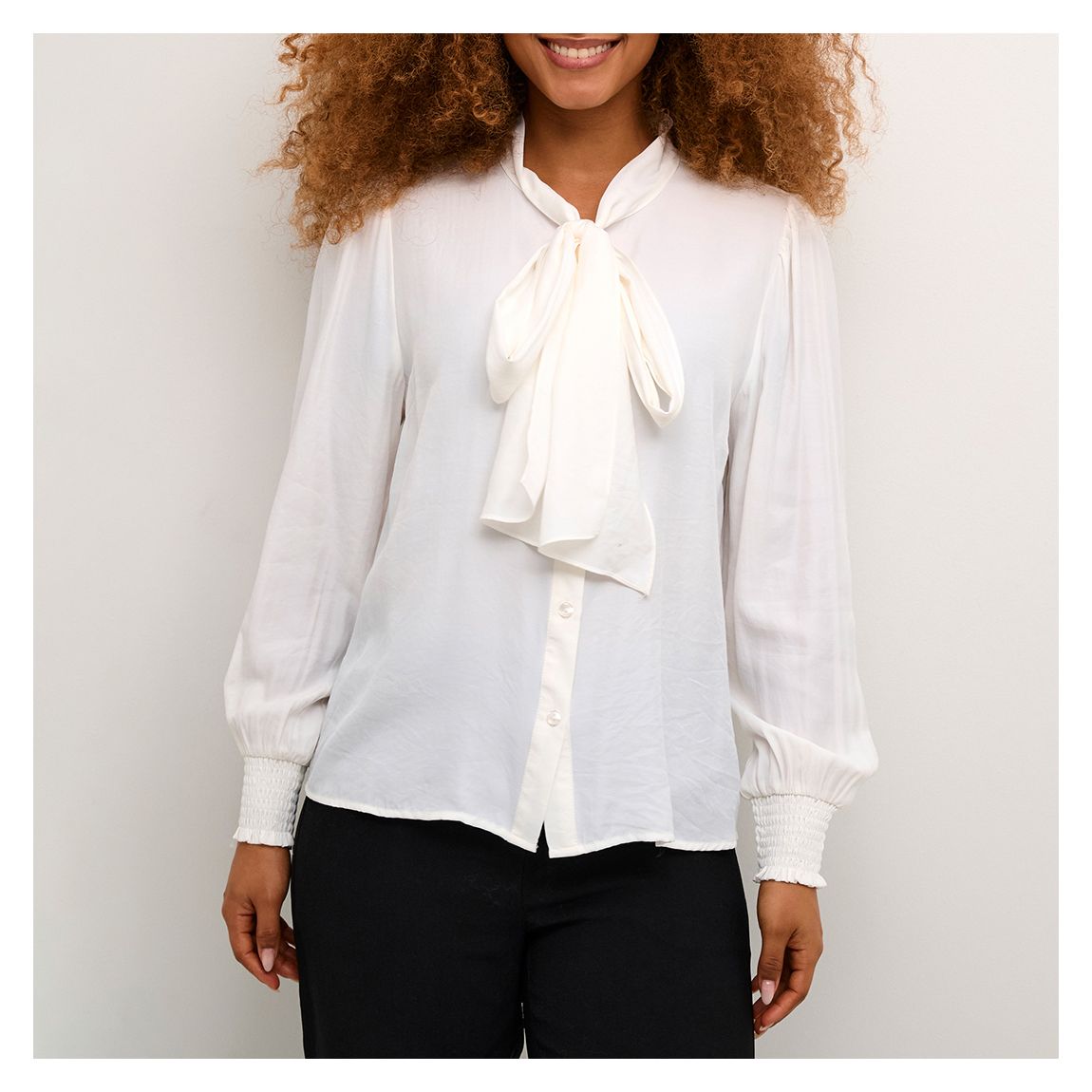 White Nola Bow Shirt main product photo