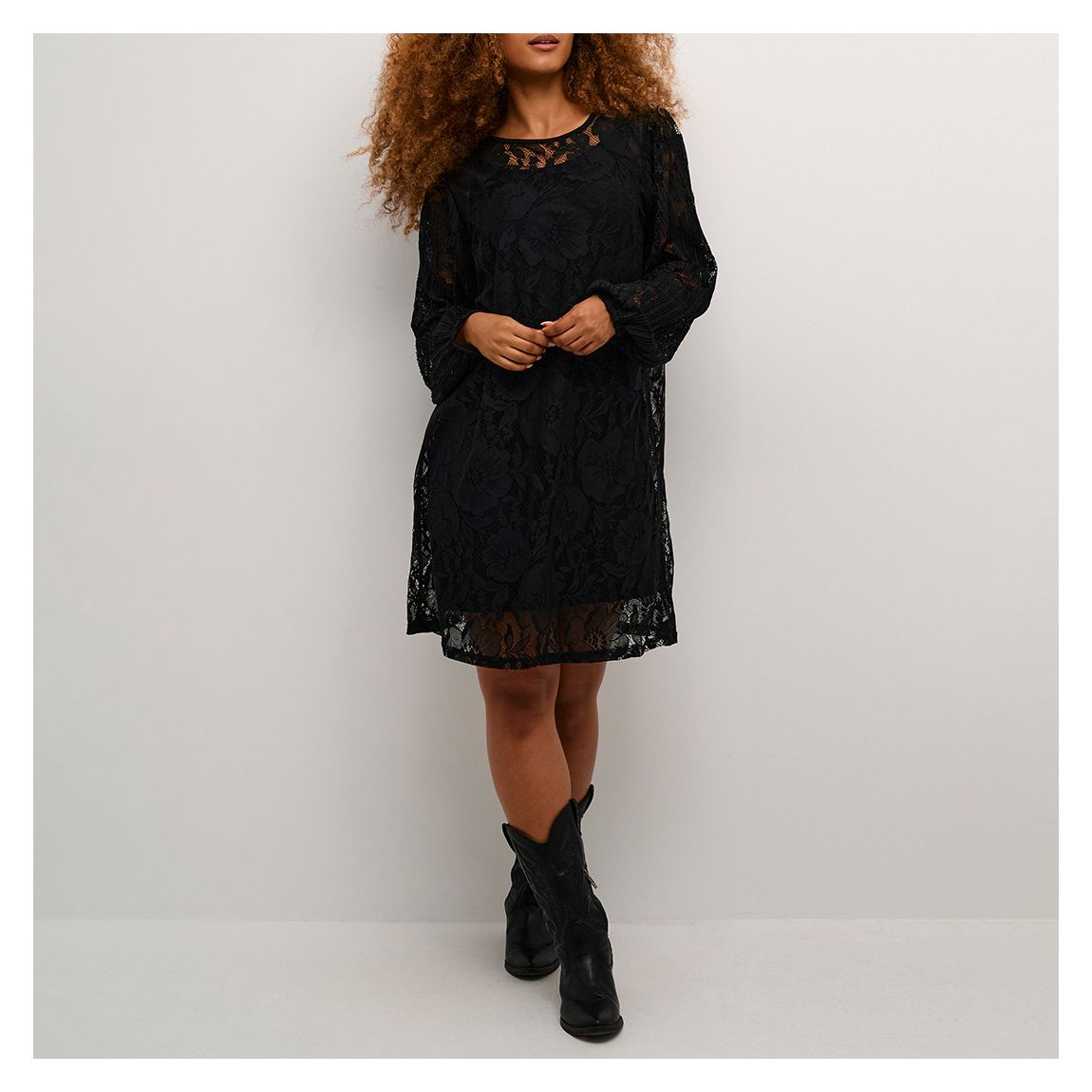 Floral Black Kanni Lace Dress main product photo