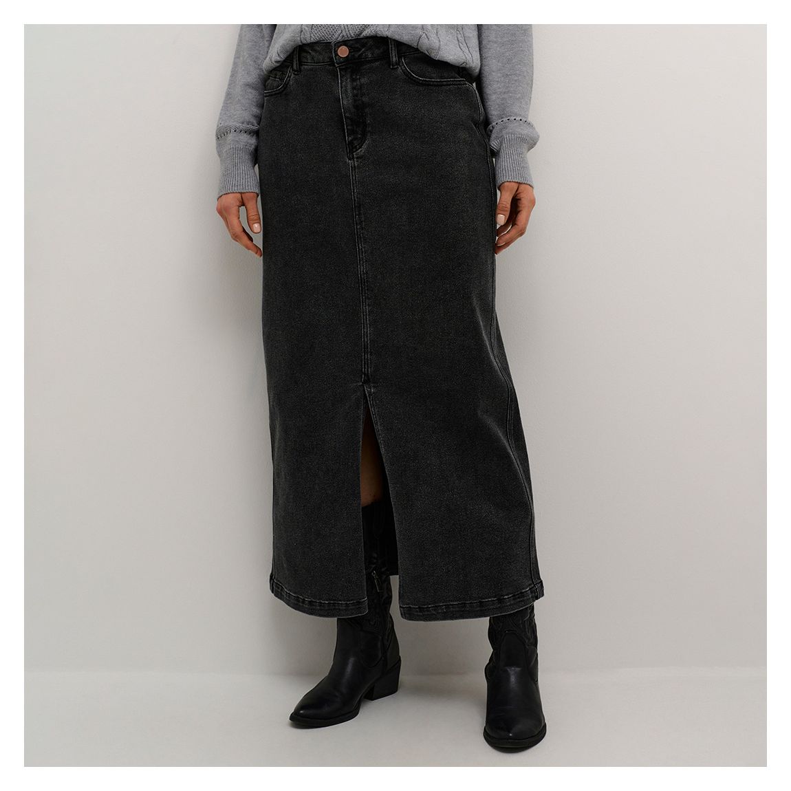 Black Ebba Denim Skirt main product photo