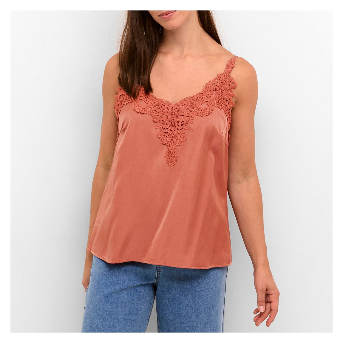 Lace Brown Anna Top main product photo
