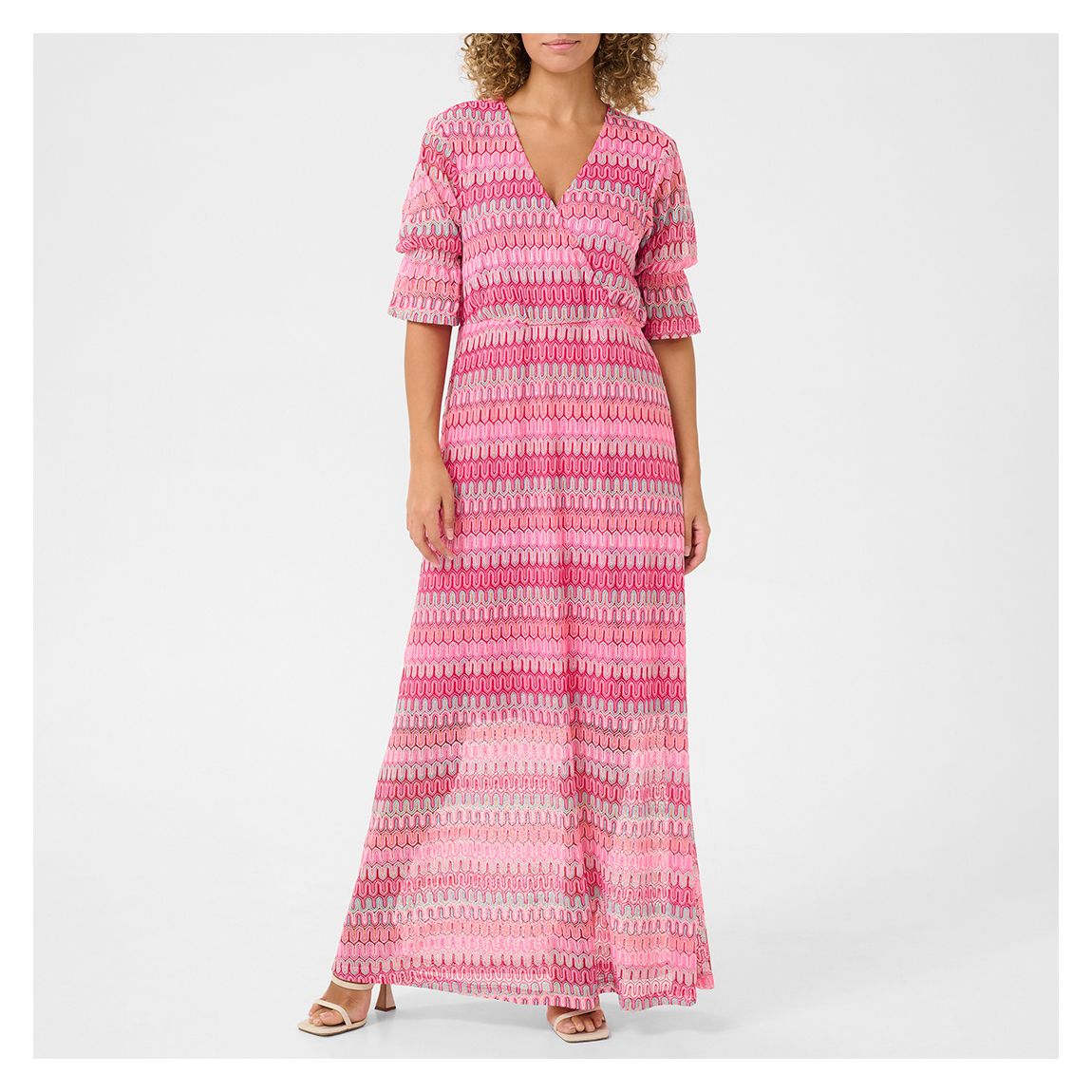 Jacquard Pink Cova Maxi Dress main product photo