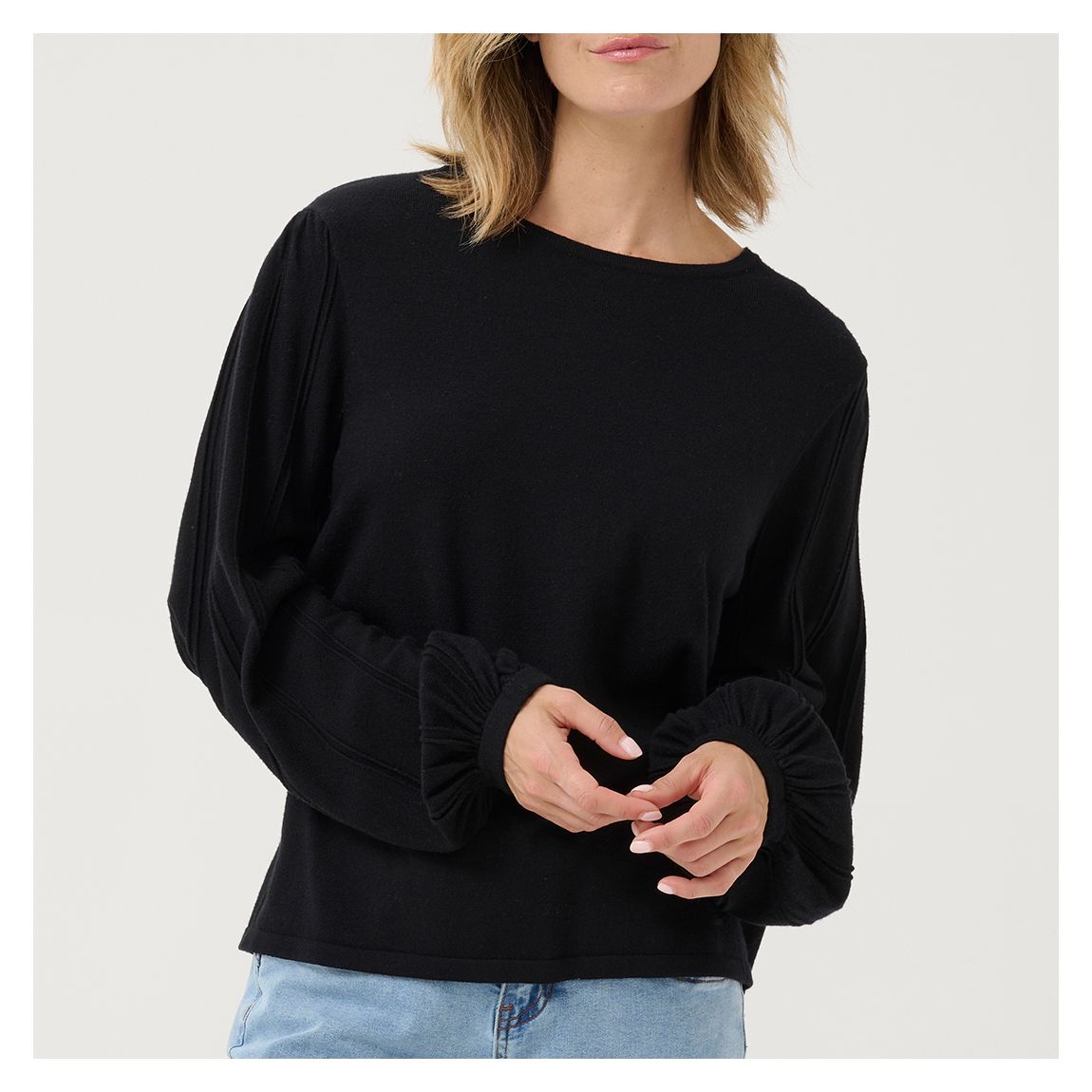 Black Dela Knit Blouse main product photo