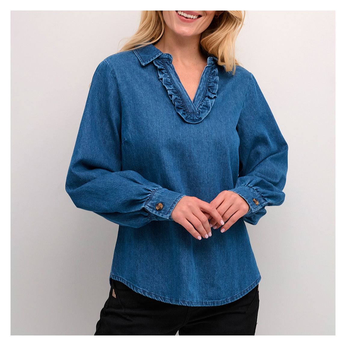 Blue Crgerta Denim Blouse main product photo