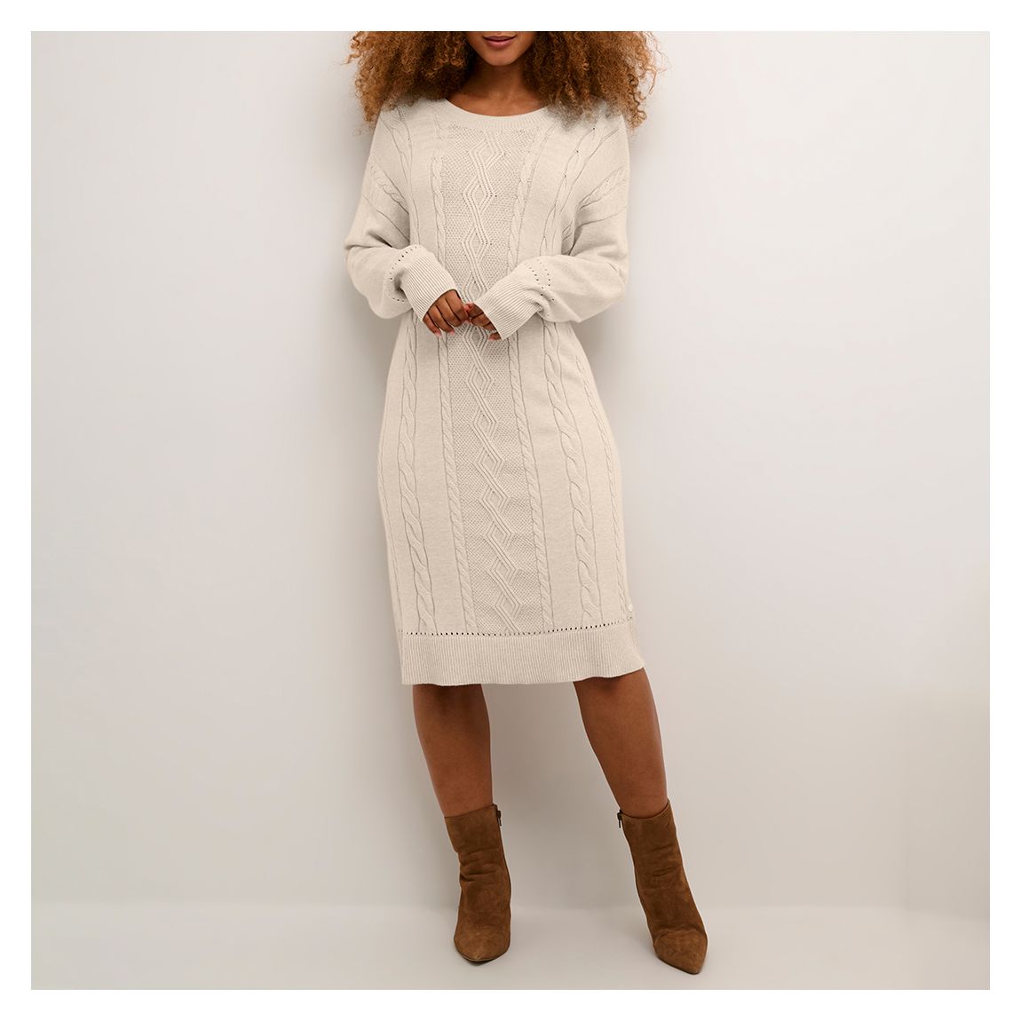 Ribbed Neutral Dela Knit Dress main product photo