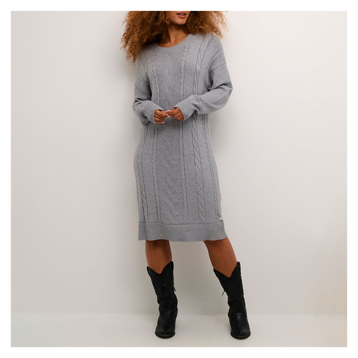 Ribbed Grey Dela Knit Dress main product photo