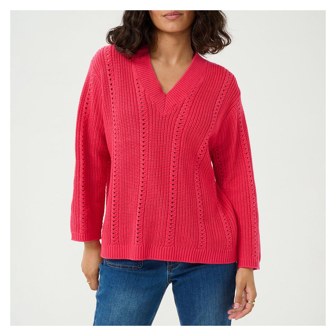 Red Cotton Blend Lorri Pullover main product photo
