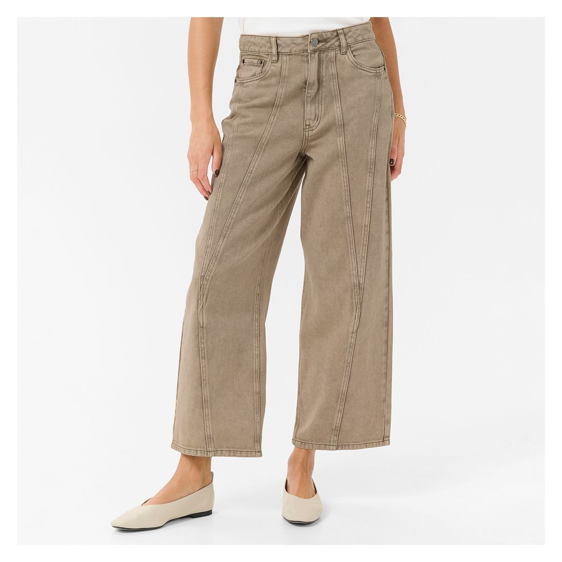 Neutral Rania Cotton Jeans main product photo