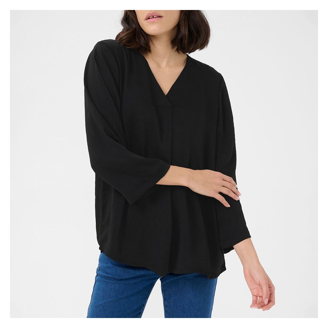 Black Ariel V-Neck Blouse main product photo