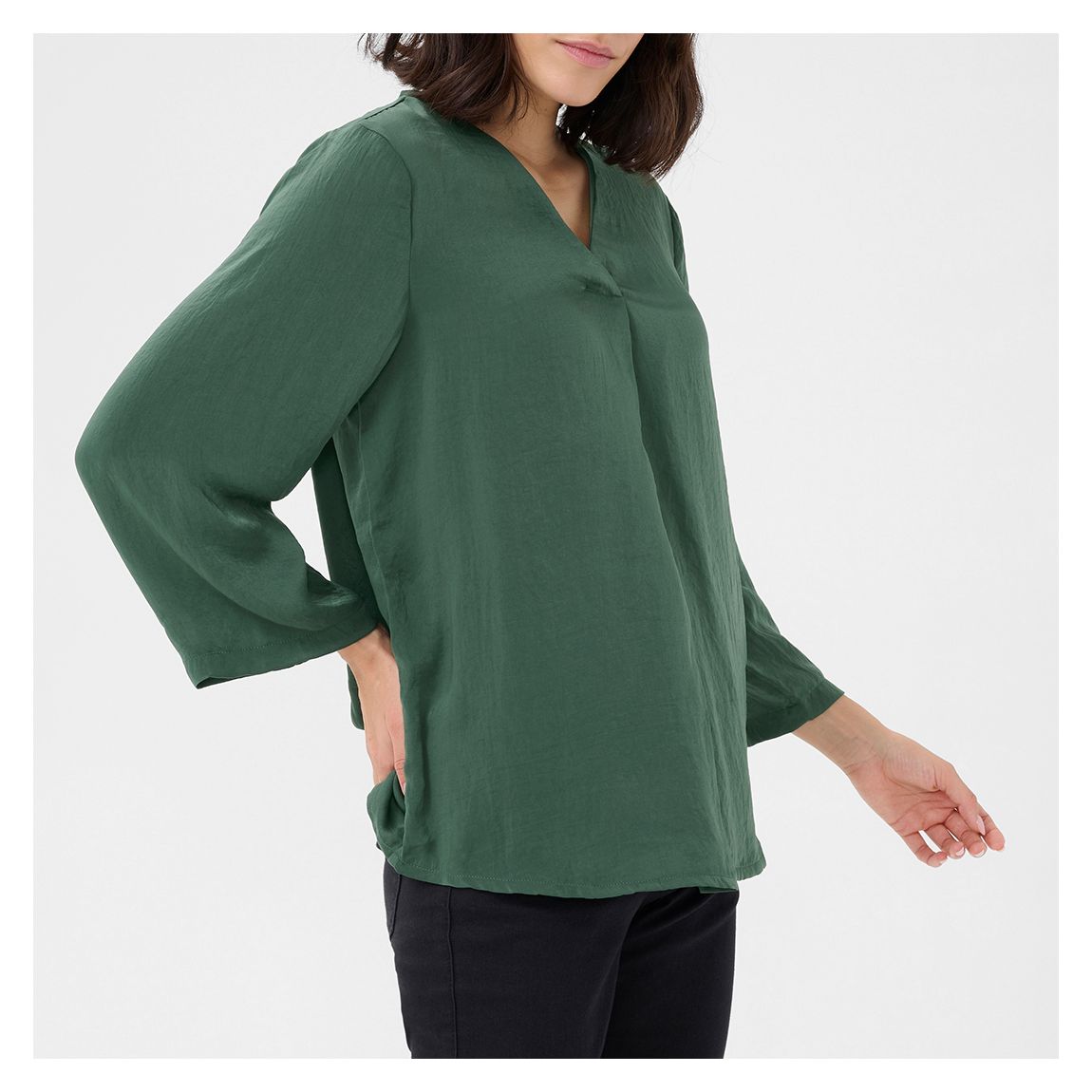 Green Ariel V-Neck Blouse main product photo