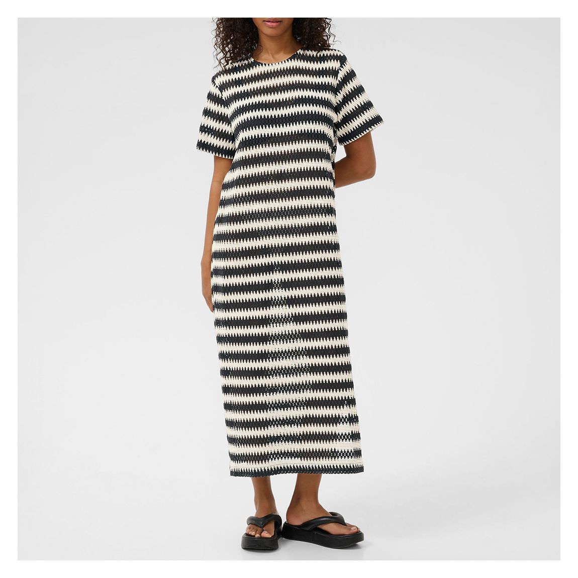 Striped Multi Molin Lace Cotton Dress main product photo