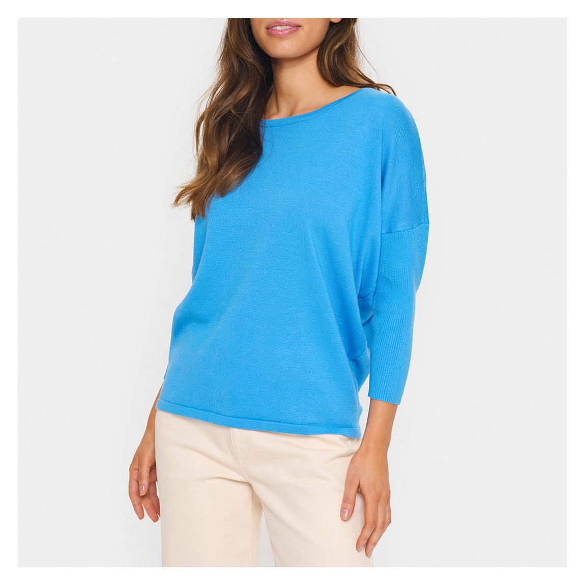 Ribbed Blue Mila Pullover main product photo
