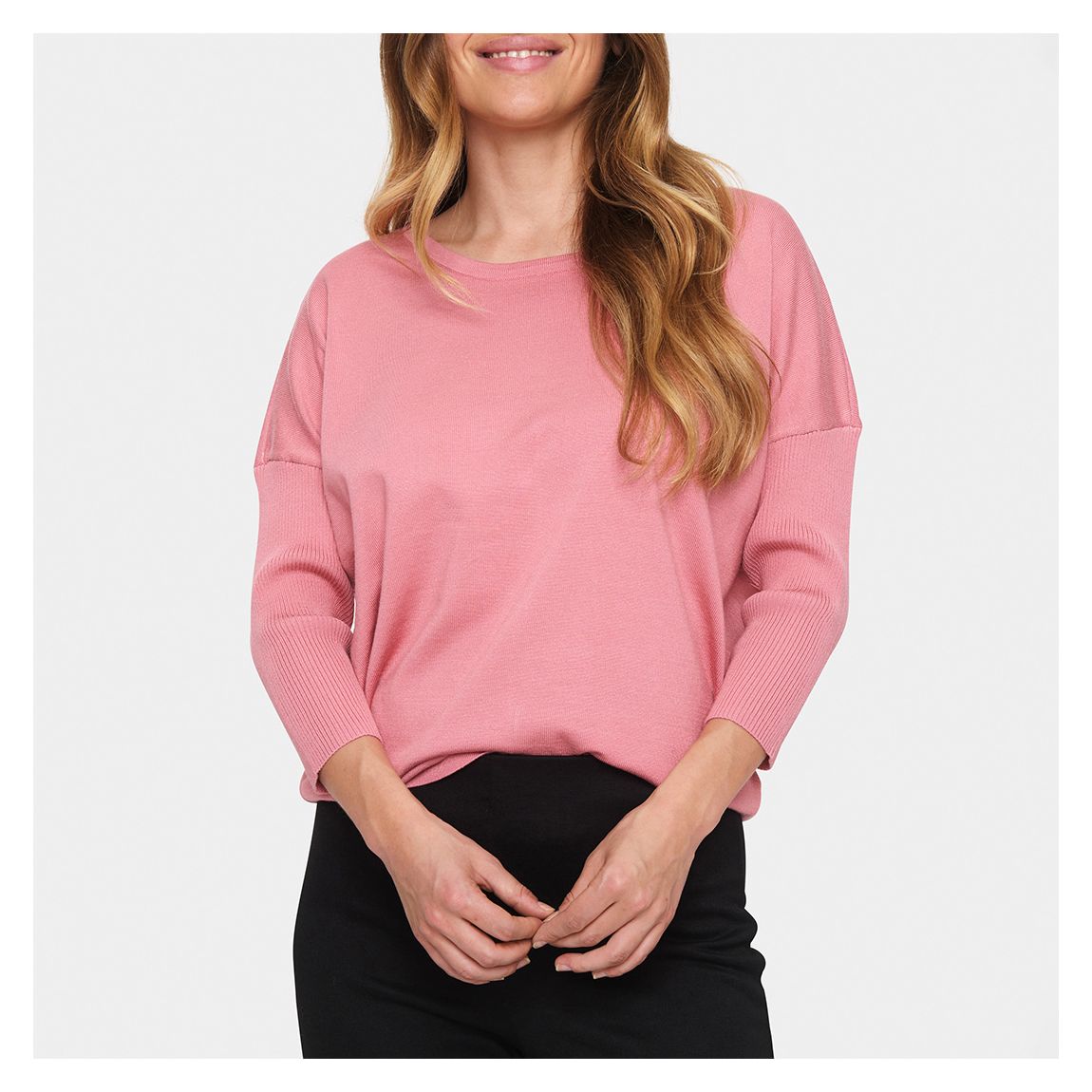 Ribbed Pink Mila Pullover main product photo