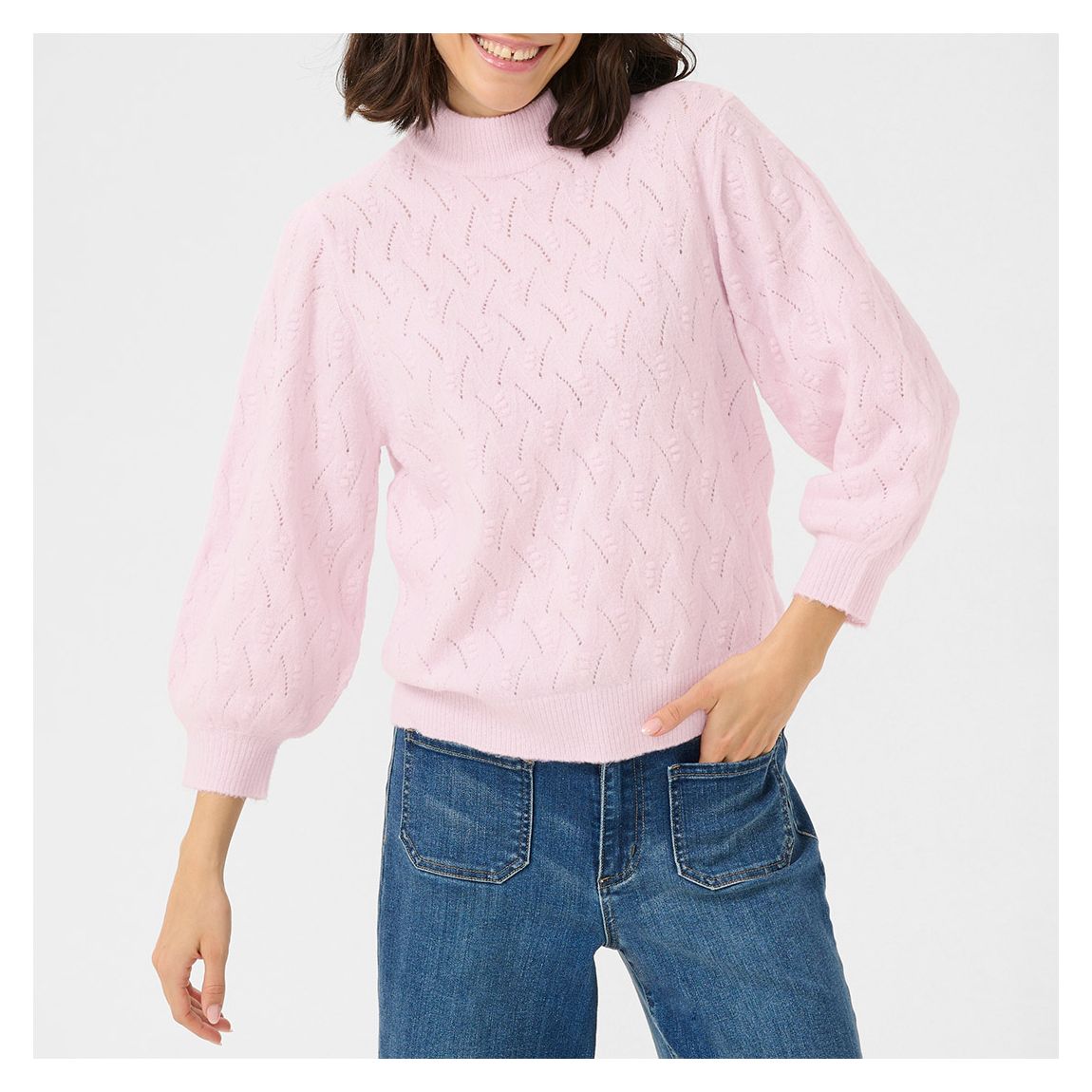 Ribbed Pink Rita Knit Pullover main product photo