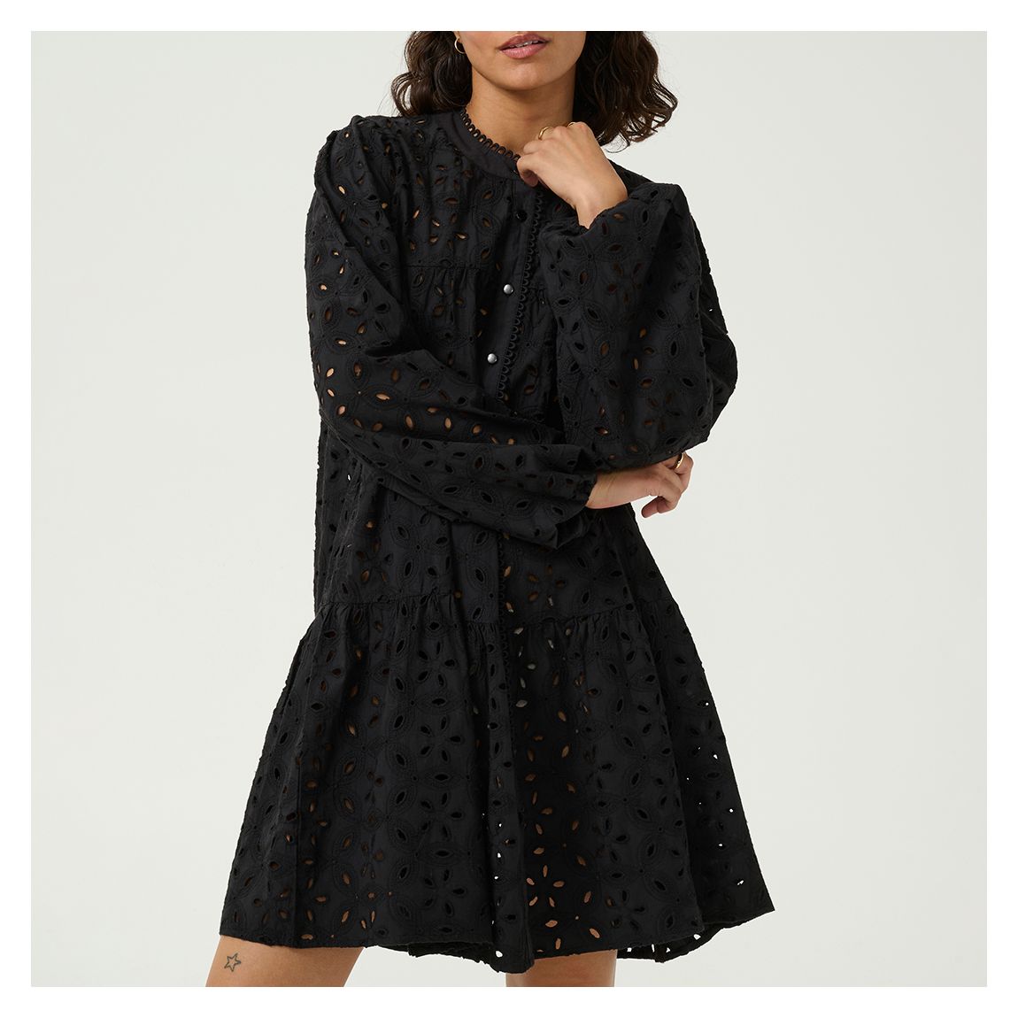 Black Cotton Silinia Dress main product photo