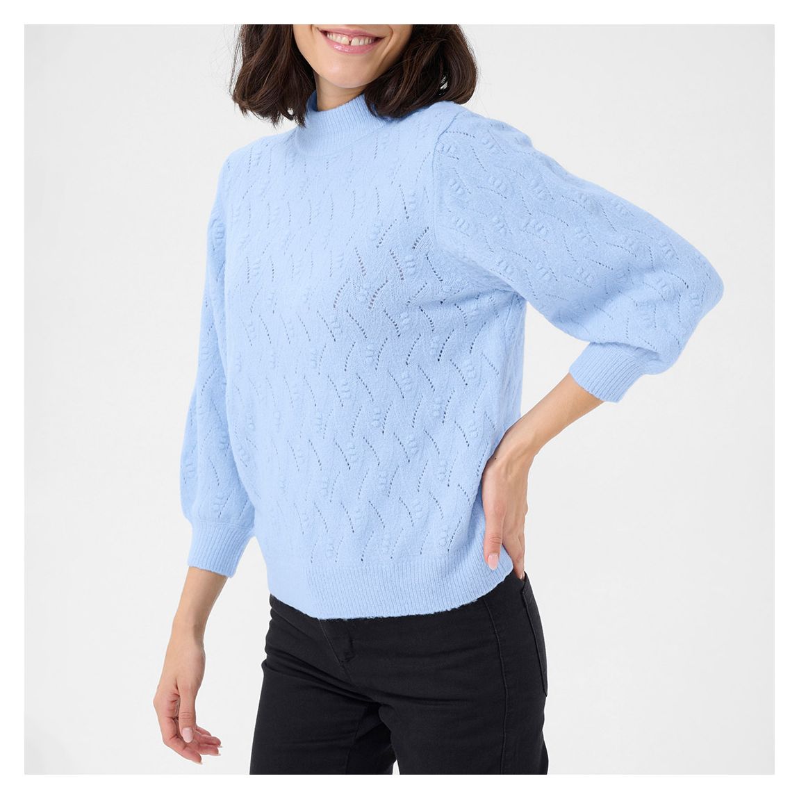 Ribbed Blue Rita Knit Pullover main product photo