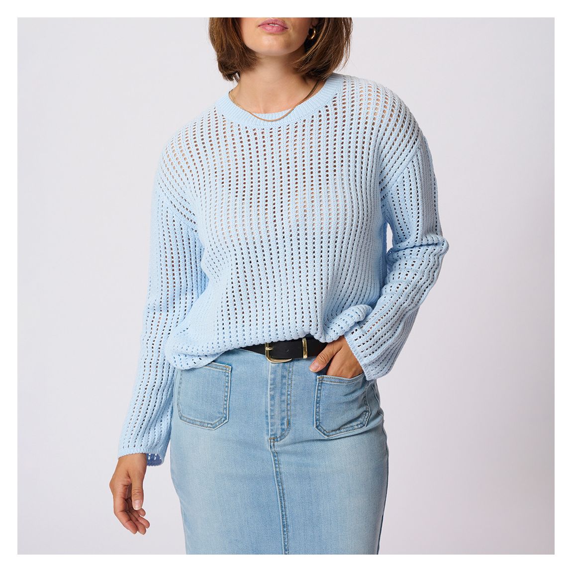 Blue Solar Cotton Blend Pullover main product photo