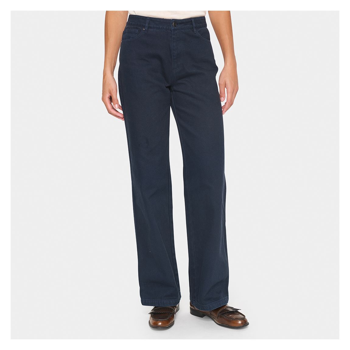 Blue Ilu Wide Leg Cotton Jeans main product photo