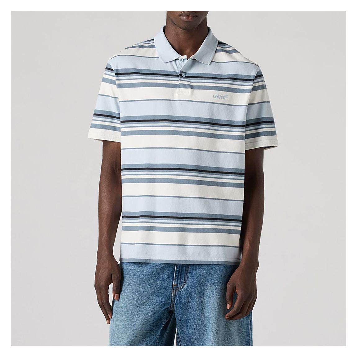 Blue Striped Authentic Polo Top main product photo