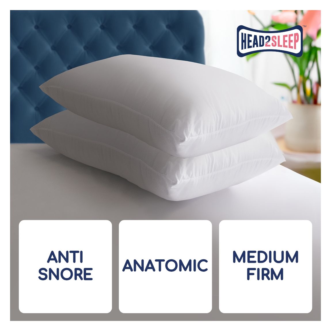 Head2Sleep Anti-Snore Pillow Pair main product photo