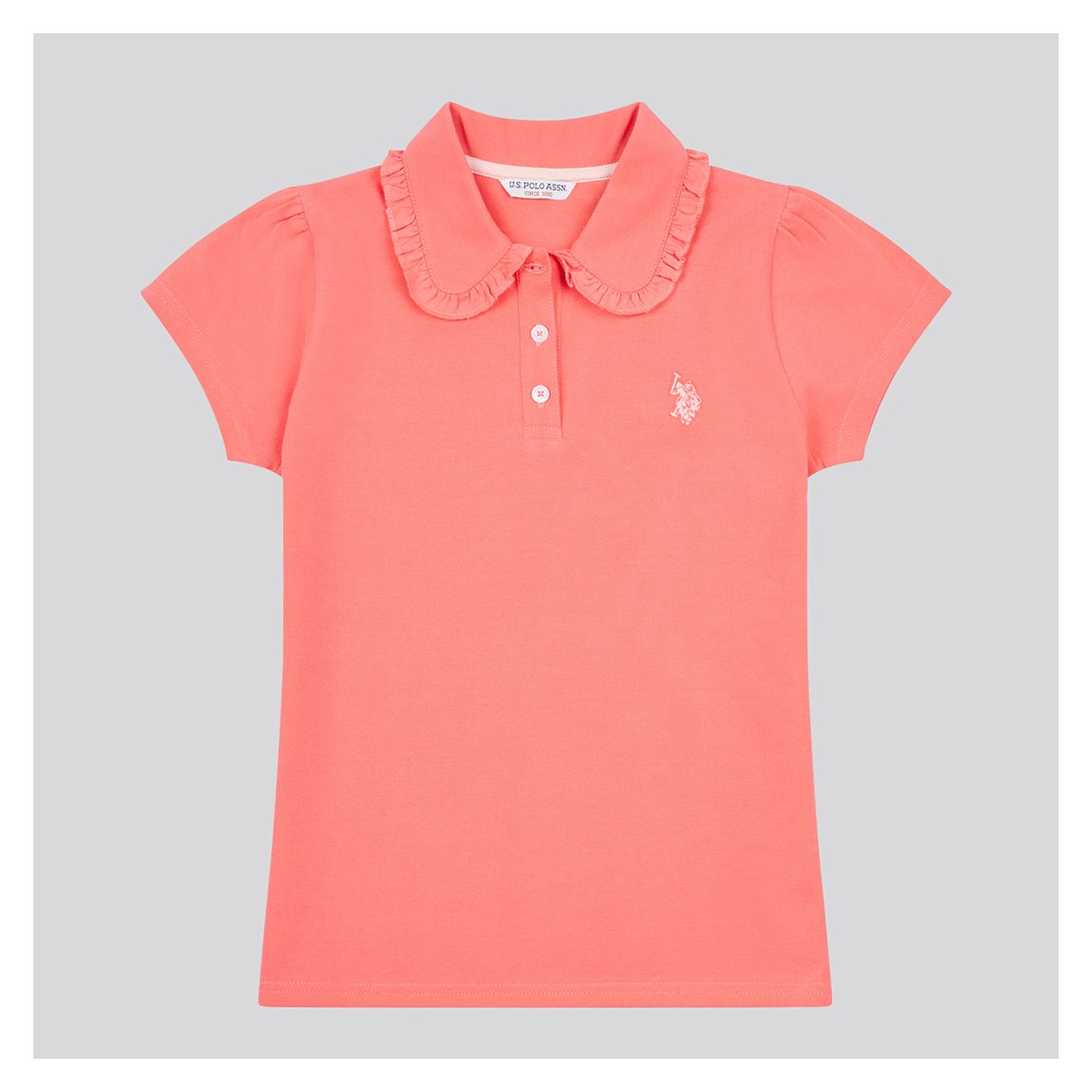 Girl's Pink Frill Collared Top main product photo