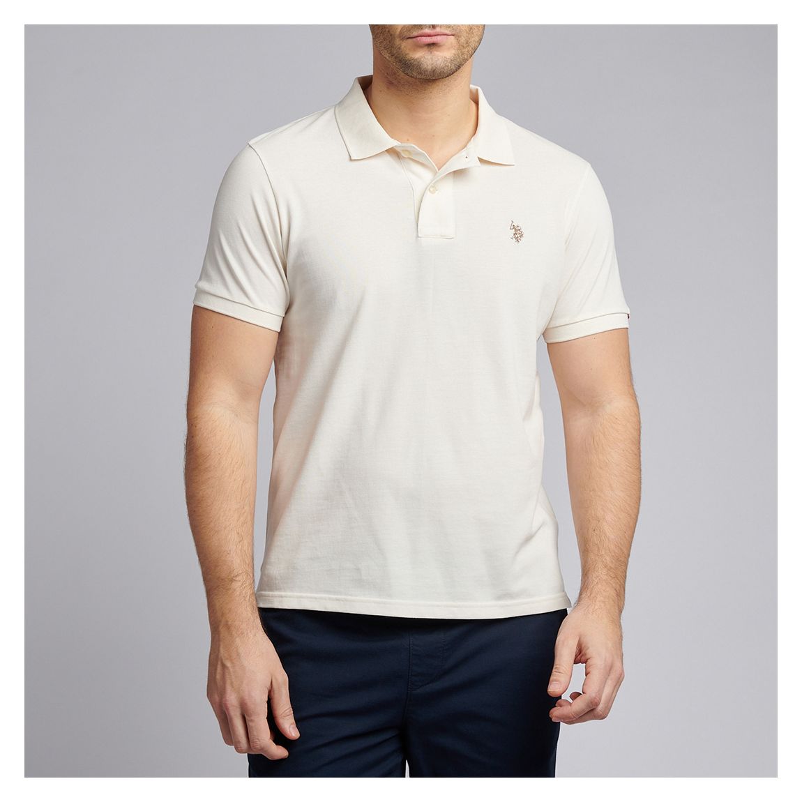 Cream Pique Polo Shirt main product photo