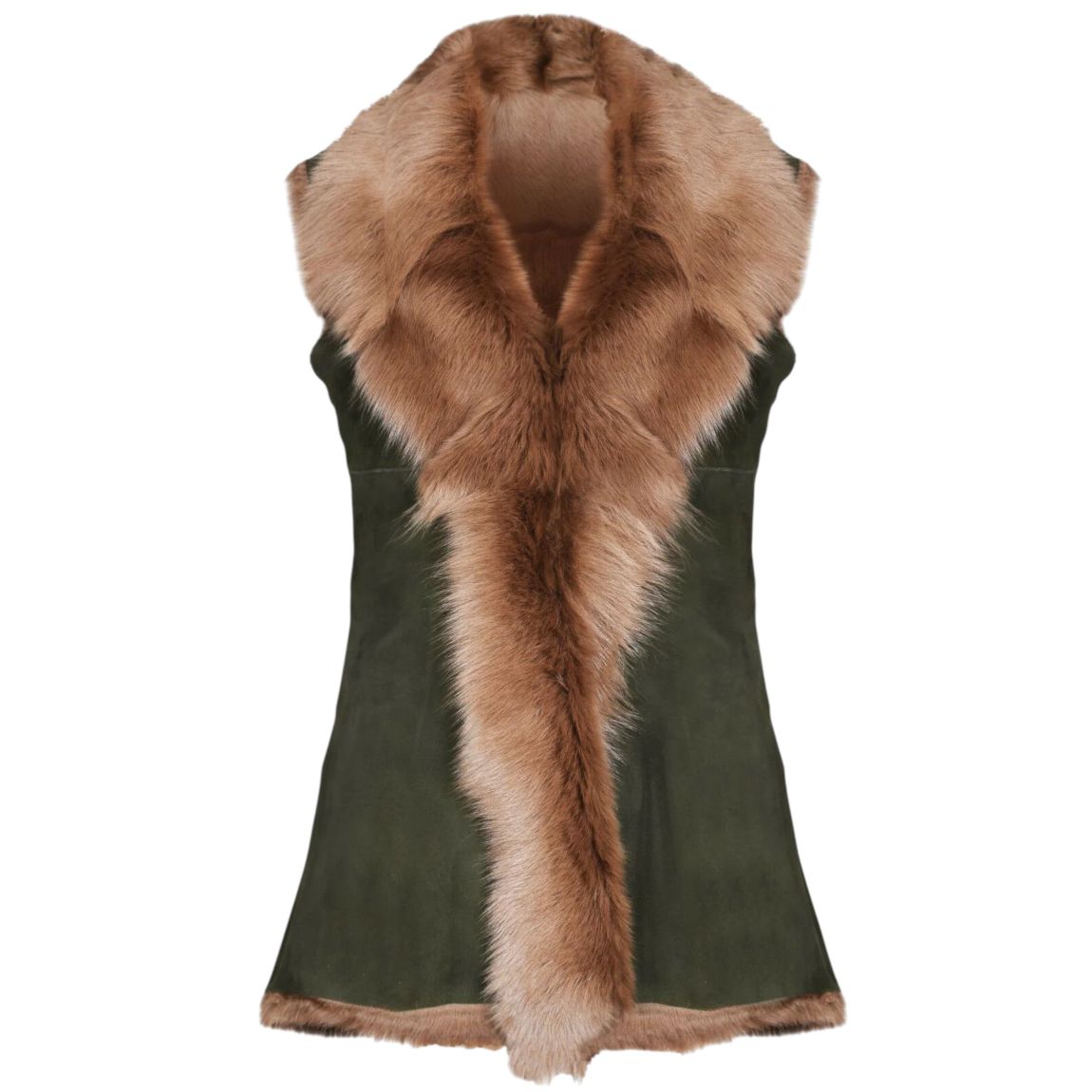 Womens Warmer Toscana Sheepskin Long Gilet-Seaford main product photo