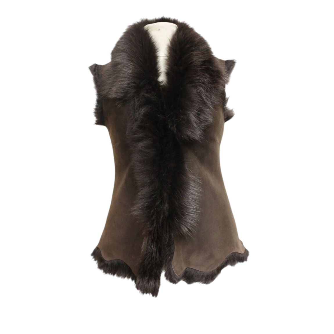 Womens Brown Warmer Toscana Sheepskin Short Gilet-Seaham main product photo