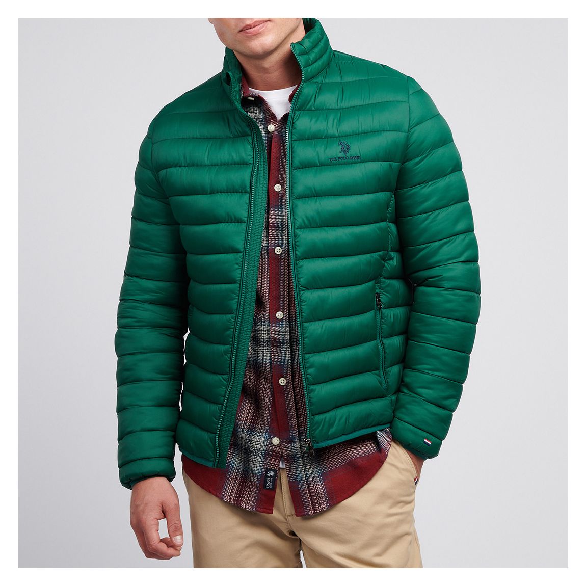 Green Lightweight Bound Quilted Jacket main product photo