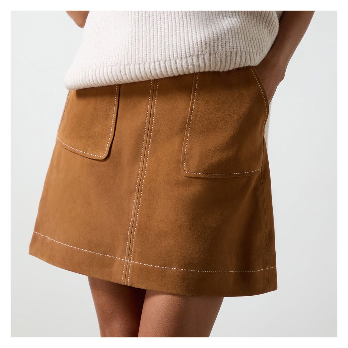 Tan Suede Mini Skirt main product photo